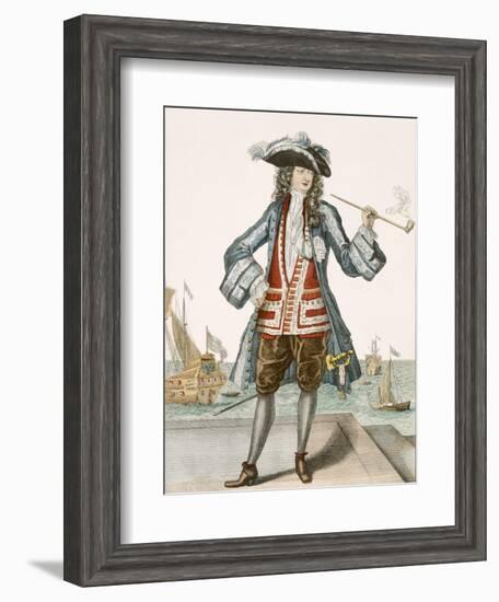 Captain Jean Bart of Dunkerque (Coloured Engraving)-French-Framed Giclee Print