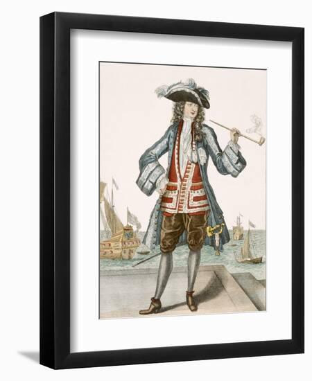 Captain Jean Bart of Dunkerque (Coloured Engraving)-French-Framed Giclee Print