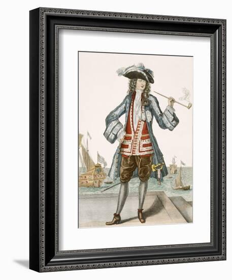 Captain Jean Bart of Dunkerque (Coloured Engraving)-French-Framed Giclee Print