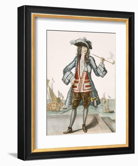 Captain Jean Bart of Dunkerque (Coloured Engraving)-French-Framed Giclee Print