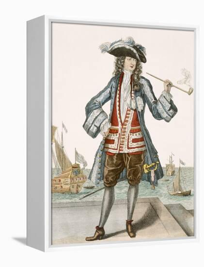 Captain Jean Bart of Dunkerque (Coloured Engraving)-French-Framed Premier Image Canvas