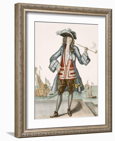 Captain Jean Bart of Dunkerque (Coloured Engraving)-French-Framed Giclee Print