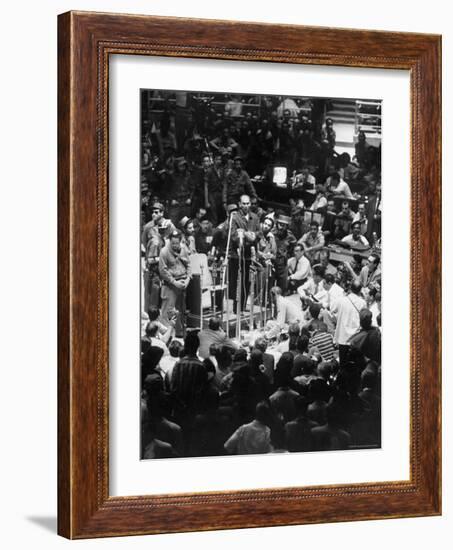 Captain Jesus Sosa Blanco on Public Trial-Joe Scherschel-Framed Photographic Print