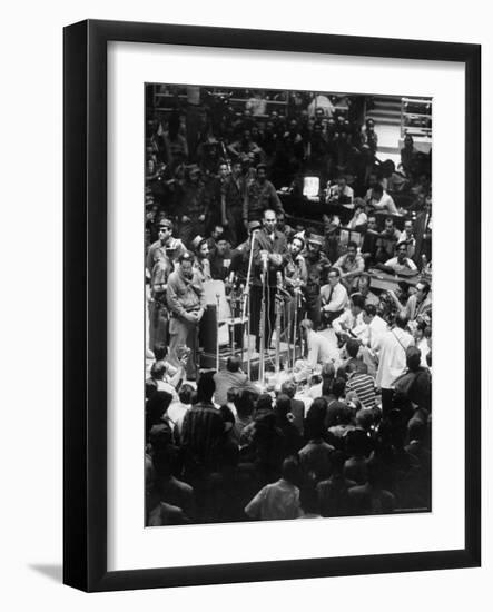 Captain Jesus Sosa Blanco on Public Trial-Joe Scherschel-Framed Photographic Print