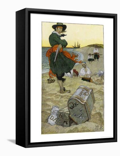 Captain Kidd Buries His Treasure-Howard Pyle-Framed Premier Image Canvas