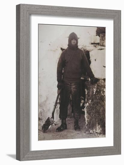 Captain L.E.G. Oates by the Stable Door, 1911-Herbert Ponting-Framed Giclee Print