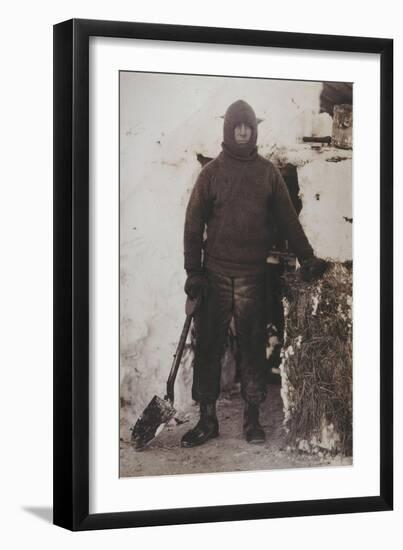 Captain L.E.G. Oates by the Stable Door, 1911-Herbert Ponting-Framed Giclee Print