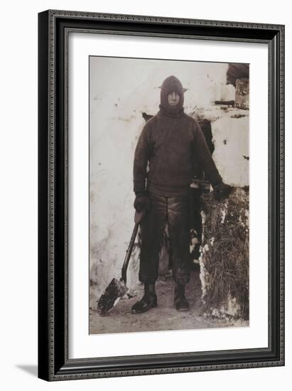 Captain L.E.G. Oates by the Stable Door, 1911-Herbert Ponting-Framed Giclee Print