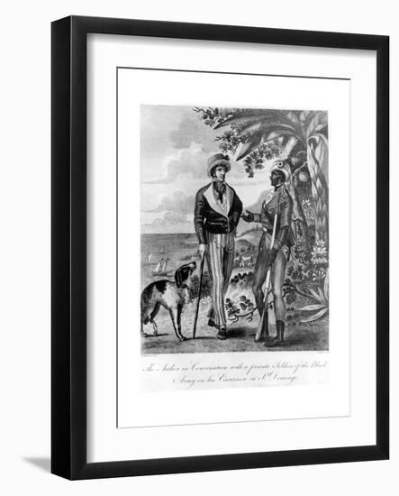 Captain Marcus Rainsford with a Private Soldier of the Black Army, 1805-John Barlow-Framed Giclee Print