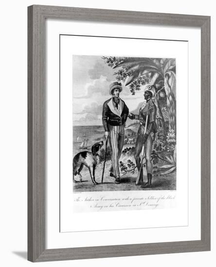 Captain Marcus Rainsford with a Private Soldier of the Black Army, 1805-John Barlow-Framed Giclee Print