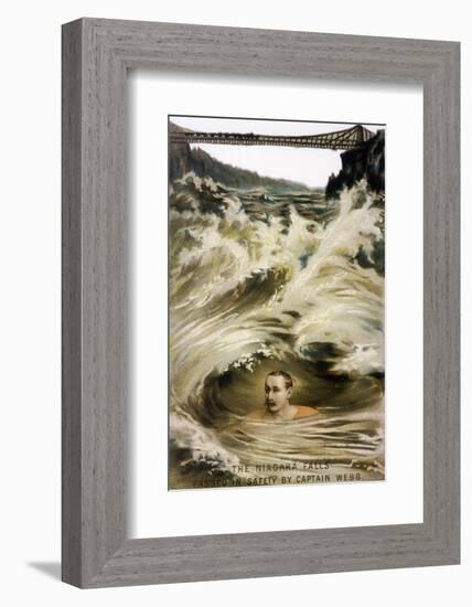 Captain Matthew Webb Survives Niagara Falls-null-Framed Photographic Print