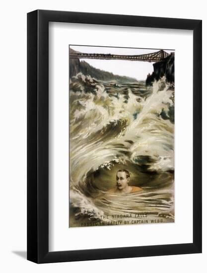 Captain Matthew Webb Survives Niagara Falls-null-Framed Photographic Print