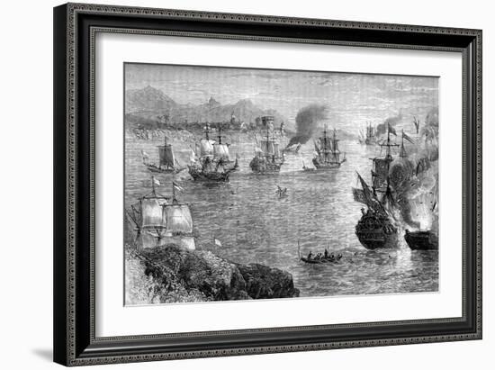 Captain Morgan's Defeat of the Spanish Fleet, 1660S-null-Framed Giclee Print