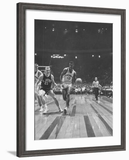 Captain of Cincinnati University Oscar Robertson During Game with St. Joseph's College-Yale Joel-Framed Photographic Print