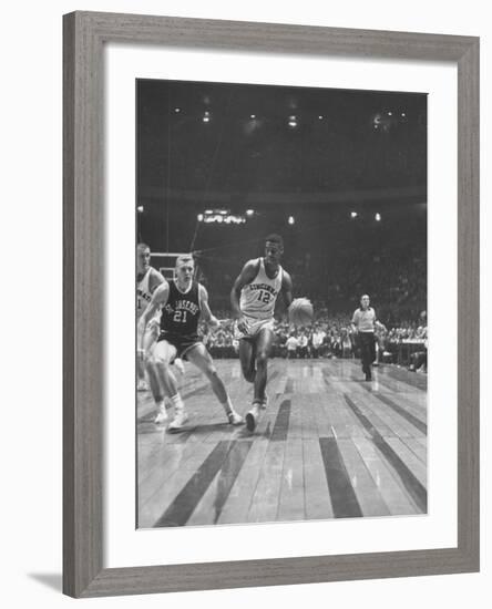 Captain of Cincinnati University Oscar Robertson During Game with St. Joseph's College-Yale Joel-Framed Photographic Print