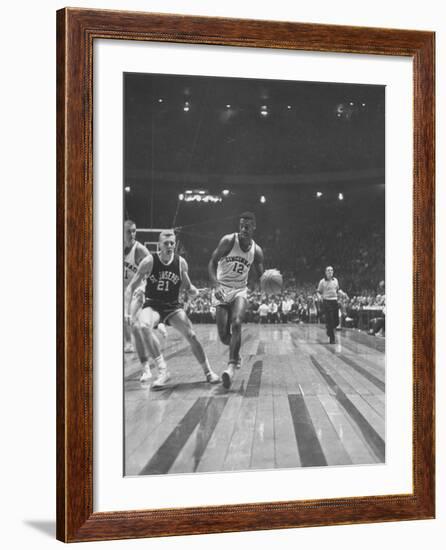 Captain of Cincinnati University Oscar Robertson During Game with St. Joseph's College-Yale Joel-Framed Photographic Print