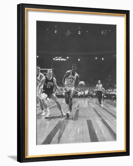 Captain of Cincinnati University Oscar Robertson During Game with St. Joseph's College-Yale Joel-Framed Photographic Print