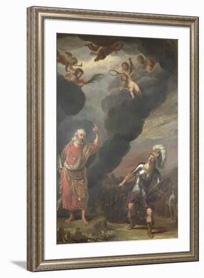 Captain of Gods Army Appearing to Joshua-Ferdinand Bol-Framed Art Print