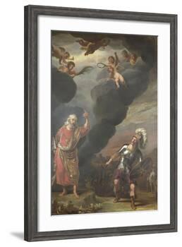Captain of Gods Army Appearing to Joshua-Ferdinand Bol-Framed Art Print