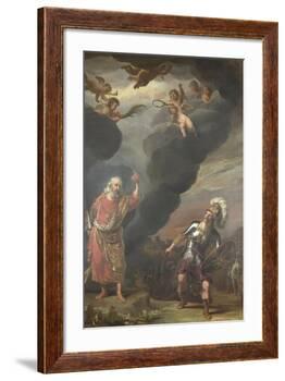 Captain of Gods Army Appearing to Joshua-Ferdinand Bol-Framed Art Print