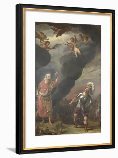 Captain of Gods Army Appearing to Joshua-Ferdinand Bol-Framed Art Print