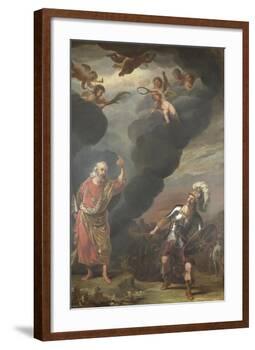 Captain of Gods Army Appearing to Joshua-Ferdinand Bol-Framed Art Print