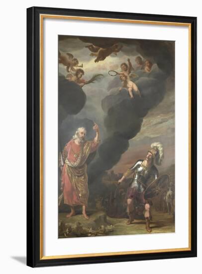 Captain of Gods Army Appearing to Joshua-Ferdinand Bol-Framed Art Print