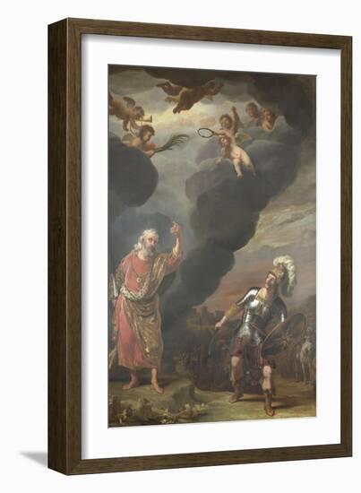 Captain of Gods Army Appearing to Joshua-Ferdinand Bol-Framed Art Print