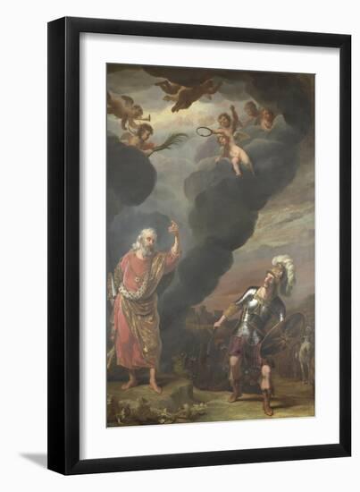 Captain of Gods Army Appearing to Joshua-Ferdinand Bol-Framed Art Print