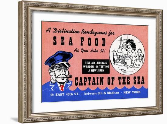 Captain Of The Sea-Curt Teich & Company-Framed Art Print