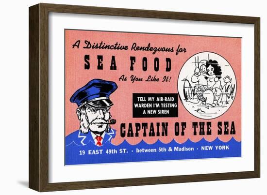 Captain Of The Sea-Curt Teich & Company-Framed Art Print