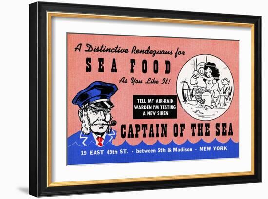 Captain Of The Sea-Curt Teich & Company-Framed Art Print