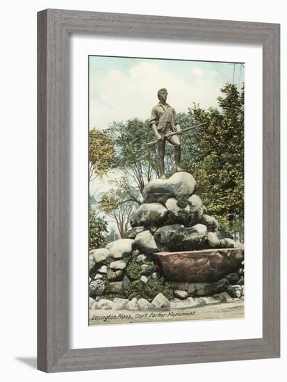 Captain Parker Monument, Lexington-null-Framed Art Print