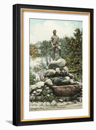 Captain Parker Monument, Lexington-null-Framed Art Print