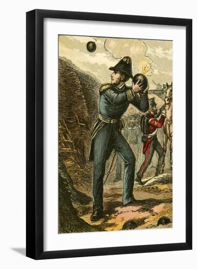 Captain Peel with the Burning Fuse-English School-Framed Giclee Print