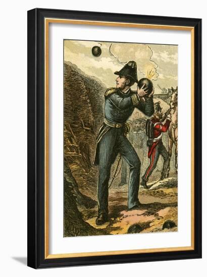 Captain Peel with the Burning Fuse-English School-Framed Giclee Print