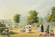 The British Residency at Hyderabad, 1813 ; 1830 (Hand-Coloured.)-Captain Robert M. Grindlay-Framed Giclee Print