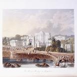 The British Residency at Hyderabad, 1813 ; 1830 (Hand-Coloured.)-Captain Robert M. Grindlay-Framed Giclee Print