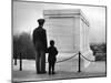 Captain Roger D. Reid Visiting the Unknown Soldier's Tomb with His Son-George Strock-Mounted Photographic Print