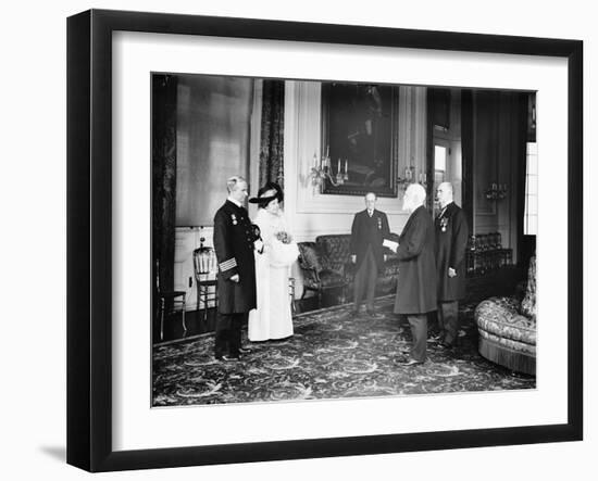 Captain Rostron of the Carpathia is presented with the American Cross of Honour, 1913-Harris & Ewing-Framed Photographic Print