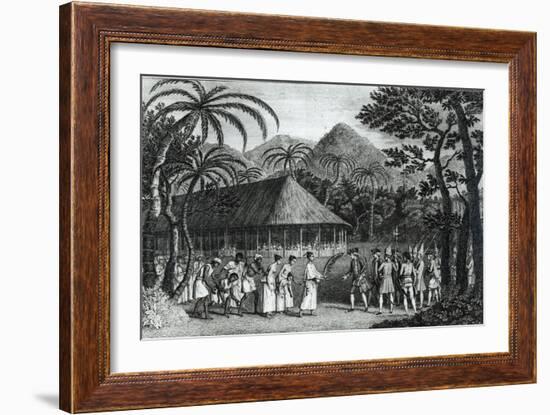 Captain Samuel Wallis Being Received by Queen Oberea on the Island of Tahiti-John Webber-Framed Giclee Print