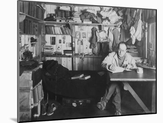 Captain Scott in His Den at Winter Quarters, During the Terra Nova Expedition-Herbert Ponting-Mounted Photographic Print