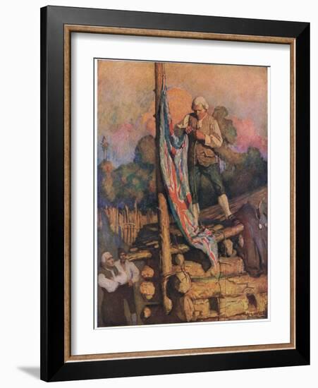 Captain Smollett Defies the Mutineers: Then Climbing on the Roof, He with His Own Hand Ran up the C-Newell Convers Wyeth-Framed Giclee Print