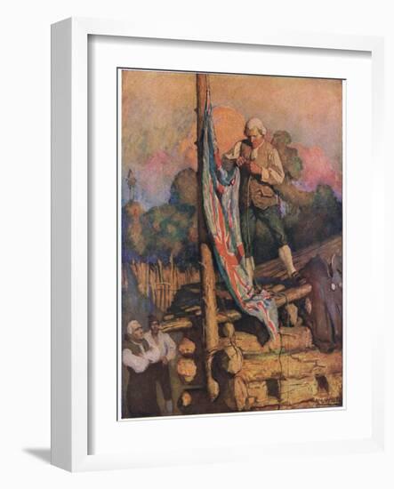 Captain Smollett Defies the Mutineers: Then Climbing on the Roof, He with His Own Hand Ran up the C-Newell Convers Wyeth-Framed Giclee Print