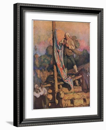 Captain Smollett Defies the Mutineers: Then Climbing on the Roof, He with His Own Hand Ran up the C-Newell Convers Wyeth-Framed Giclee Print