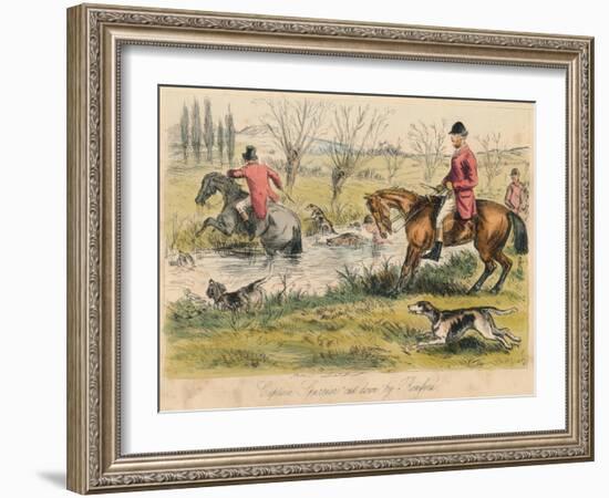 Captain Spurrier Cut Down by Romford, 1865-John Leech-Framed Giclee Print