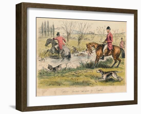 Captain Spurrier Cut Down by Romford, 1865-John Leech-Framed Giclee Print