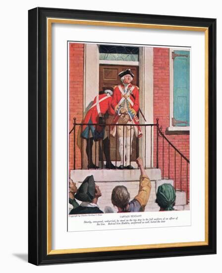 Captain Tennant: Sturdy, Composed, Unhurried, He Stood on the Top Step in the Full Uniform of an Of-Newell Convers Wyeth-Framed Giclee Print