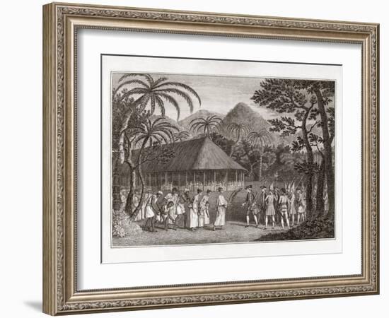 Captain Wallace And Tahitians, 1767-Middle Temple Library-Framed Photographic Print