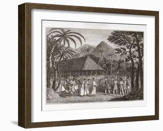 Captain Wallace And Tahitians, 1767-Middle Temple Library-Framed Photographic Print